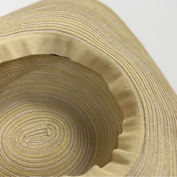 San Diego Hat Company Wide Brim Beige Blend Sun Hat Brown Scarf Tie OS - Picture 10 of 11